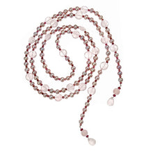 Load image into Gallery viewer, Rose Quartz Coin &amp; Pink Pearl Lariat - minadjewelry
