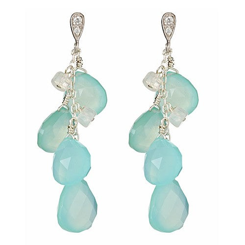 Chalcedony Briole Cluster Earrings - minadjewelry