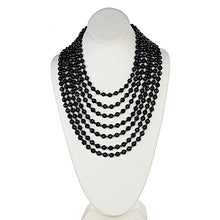Load image into Gallery viewer, Seven Row Onyx Statement Necklace - minadjewelry
