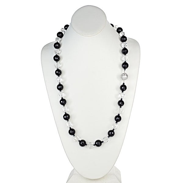 Onyx & Clear Quartz Necklace - minadjewelry