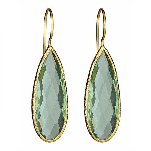 Green Quartz Long PS Vermeil Earrings - minadjewelry