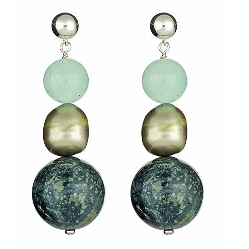 Jadeite and Pearl Earrings - minadjewelry