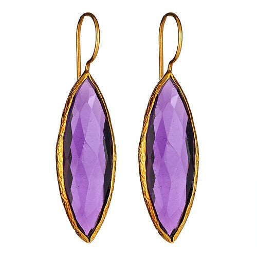 Amethyst Long MQ Vermeil Earrings - minadjewelry