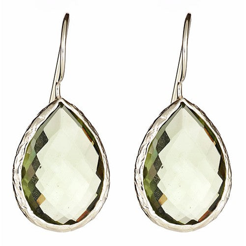 Green Quartz Earrings Sterling Silver - minadjewelry