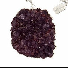 Load image into Gallery viewer, Amethyst Large Druzy Pendant Necklace - minadjewelry
