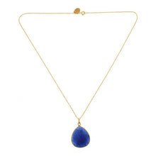 Load image into Gallery viewer, Saphire Pendant Necklace on Vermeil Chain - minadjewelry
