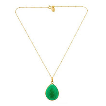 Load image into Gallery viewer, Green Agate Pendant Necklace on Vermeil Chain - minadjewelry
