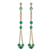 Load image into Gallery viewer, Green Agate and Vermeil Long Dangling Earrings - minadjewelry
