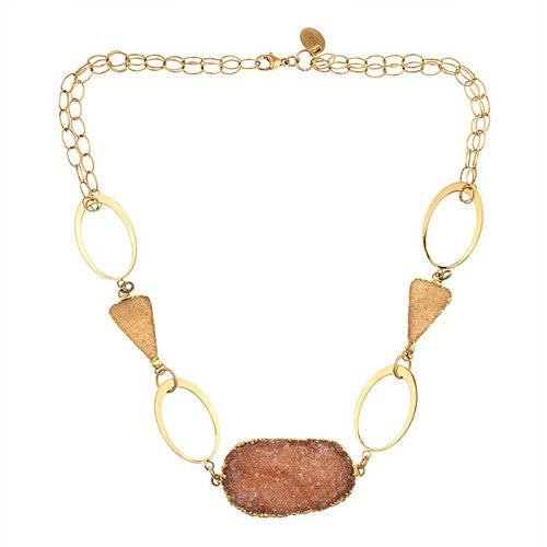 Druzy and Vermeil Mutli Chain Necklace - minadjewelry