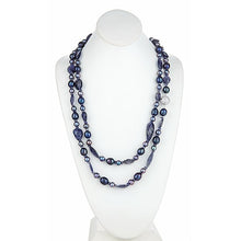 Load image into Gallery viewer, Iolite and pearl Long Necklace - minadjewelry
