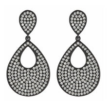Load image into Gallery viewer, CZ Pave Black Silver Earrings - minadjewelry
