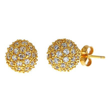 Load image into Gallery viewer, CZ Pave Starburst Vermeil Earrings - minadjewelry
