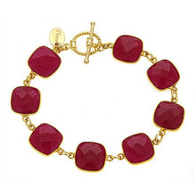 Load image into Gallery viewer, Ruby Cushion Cut Bracelet with Toggle Closure - minadjewelry
