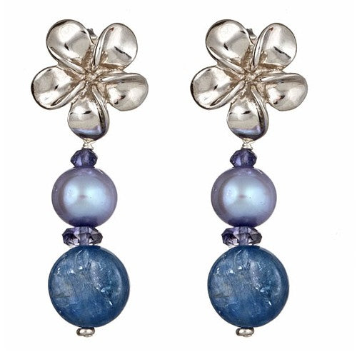 Kyonite & Pearl Earrings - minadjewelry