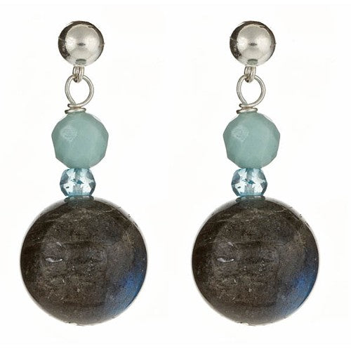 Labradorite & Amazonite Earrings - minadjewelry