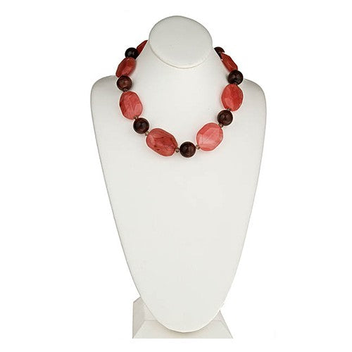 Cherry Quartz Nuggets & Red Tiger Eye Necklace - minadjewelry