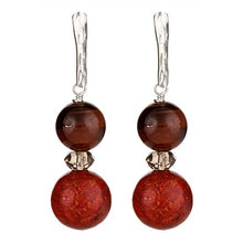 Load image into Gallery viewer, Red Tiger Eye &amp; Red Sponge Coral Earrings - minadjewelry
