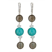 Load image into Gallery viewer, Amazonite and Labradorite Coin Earrings

