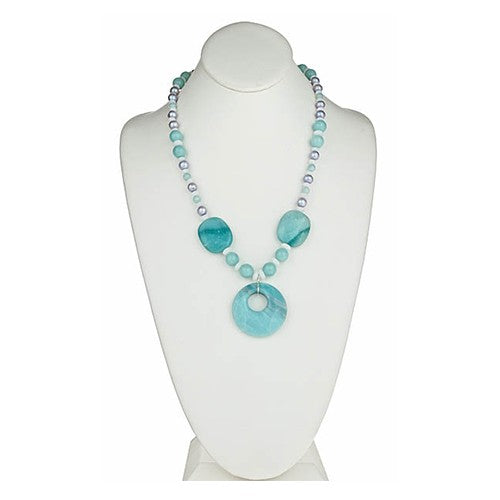 Amazonite and Pearl Necklace