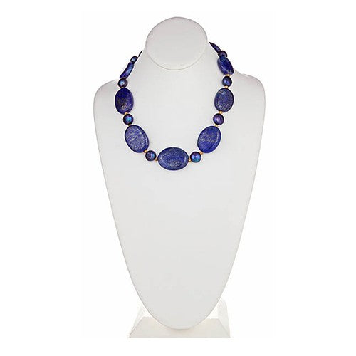 Blue Lapis & Barouque Pearl - minadjewelry