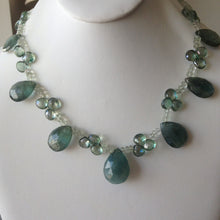 Load image into Gallery viewer, Moss Green Aquamarine &amp; Green Amethyst Single Strand Statement Necklace - minadjewelry
