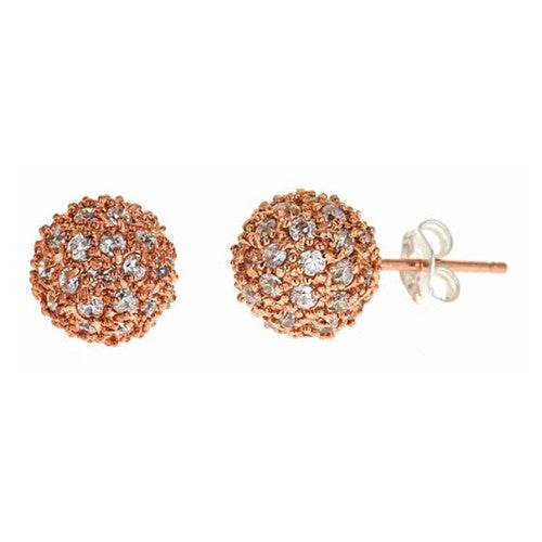 CZ Pave Rose Starburst Earrings - minadjewelry
